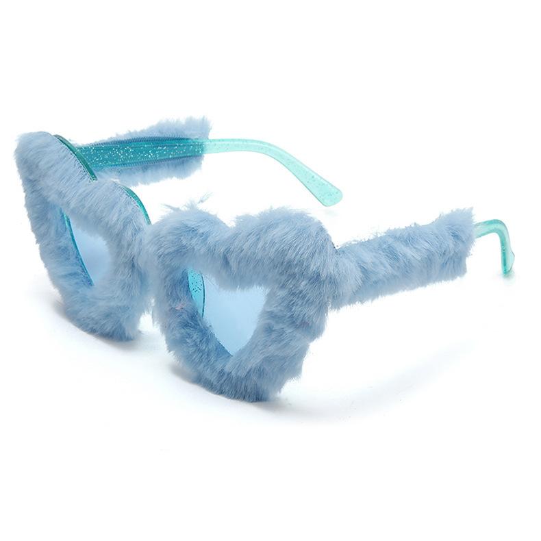 New Fashion Glasses Plush Love Sunglasses Peach Heart Dance Party Funny Heart Sunglasses