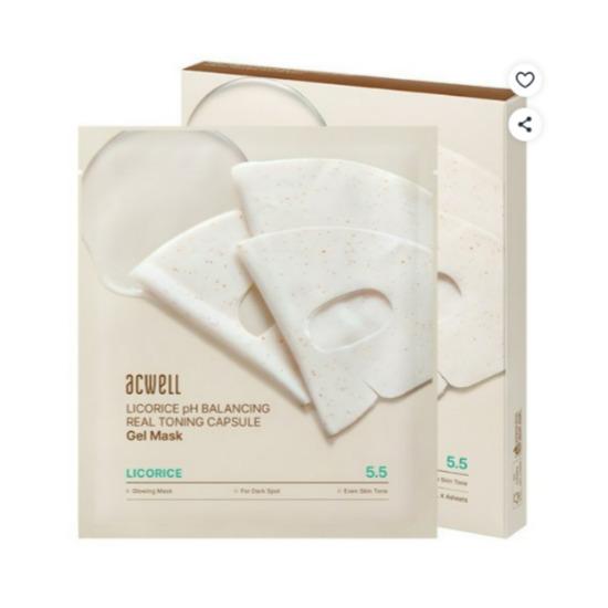 ACWELL Licorice pH Balancing Real Toning Capsule Gel Mask Brightening Soothing Care 4pcs