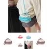 Cotton Linen Knitting Water Bucket Style Shoulder Bag For Kids And Teens