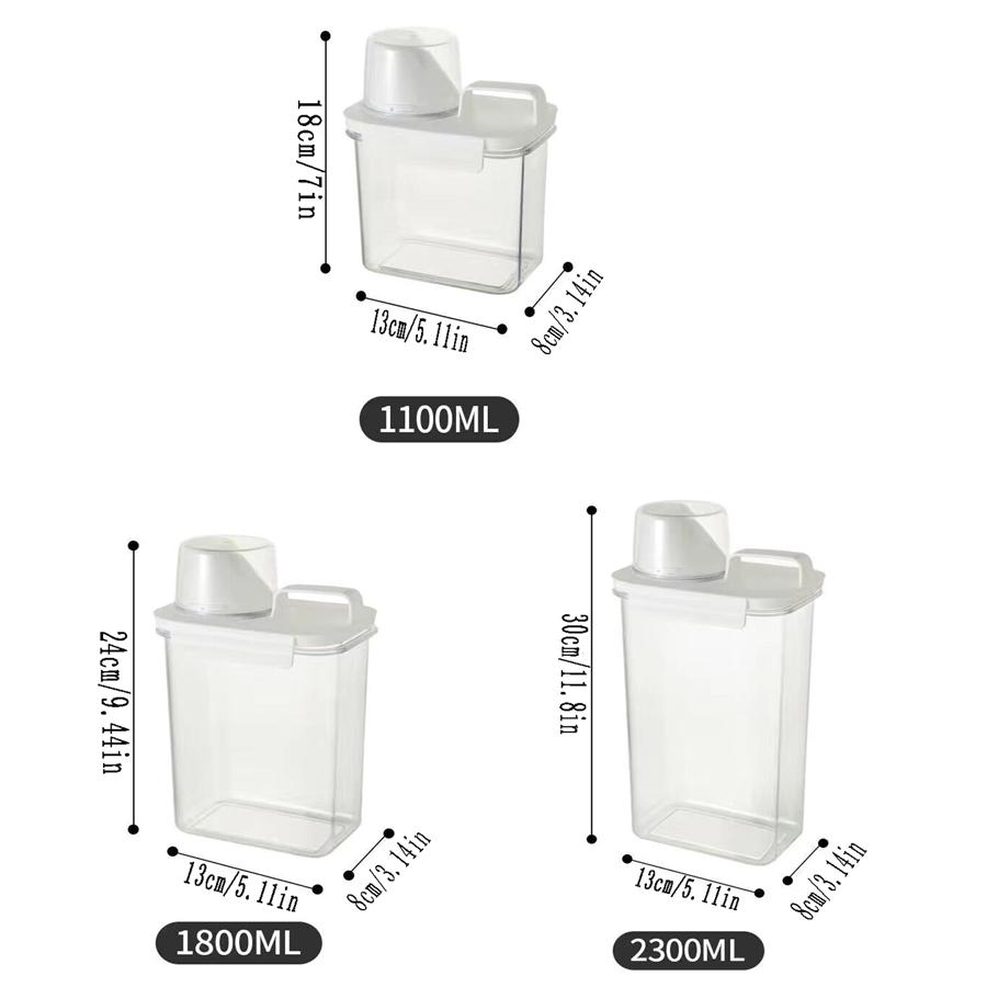 1PCS Laundry Detergent Moisture-proof Storage Jar Transparent Liftable Dishwashing Liquid Storage Jar with Measuring Cup Scale