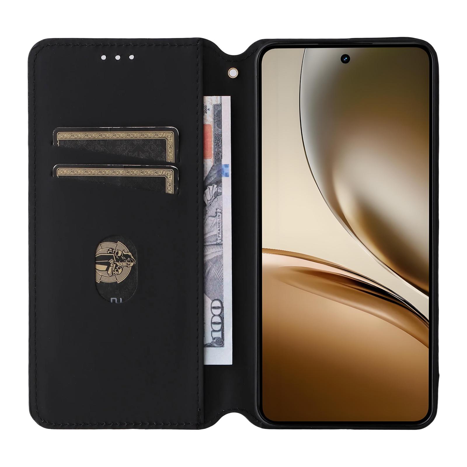 

For Realme Neo7x 5G/P3 5G Case Wallet Rhombus Imprinted Leather Phone Cover Brown