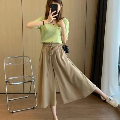 Satin Wide-leg Chucks for Women's Summer New Casual Pants High Waist Draping Loose and Slimming A-line