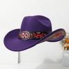 Vintage Wide-Brimmed Western Children's Cowboy Hat, Retro Ethnic Style Tibetan Fedora, European and American Jazz Hat