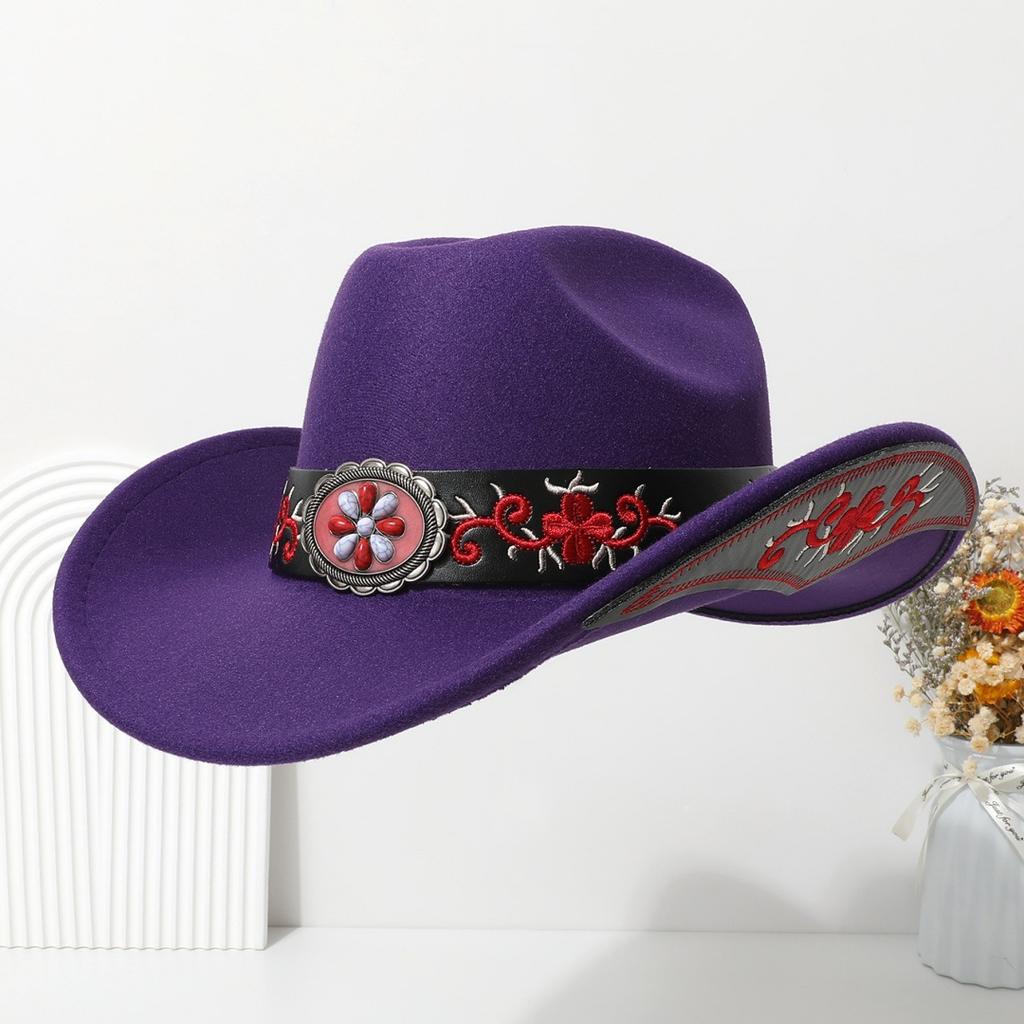 Vintage Wide-Brimmed Western Children's Cowboy Hat, Retro Ethnic Style Tibetan Fedora, European and American Jazz Hat