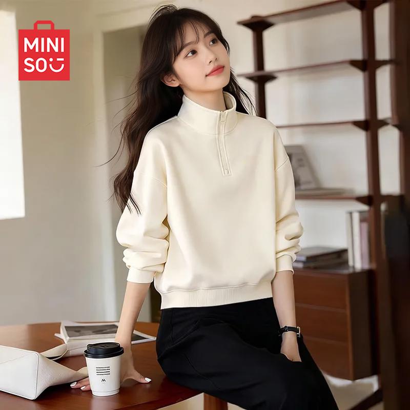 MINISO Women s Half-Zip Hoodie Sweatshirt S 1790₽