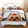 3D Dog Printed Duvet Cover Set King Queen Full Size Kids Teens Boys Bedding Set Black Cute Pet Puppy Polyester Comforter Cover