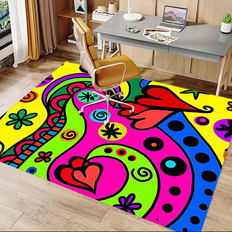 1PC Abstract Art Extra Large Non Slip Floor carpet, Office, family, bedroom, Studio Large Area Rug Indoor Rugs, Vibrant Colors