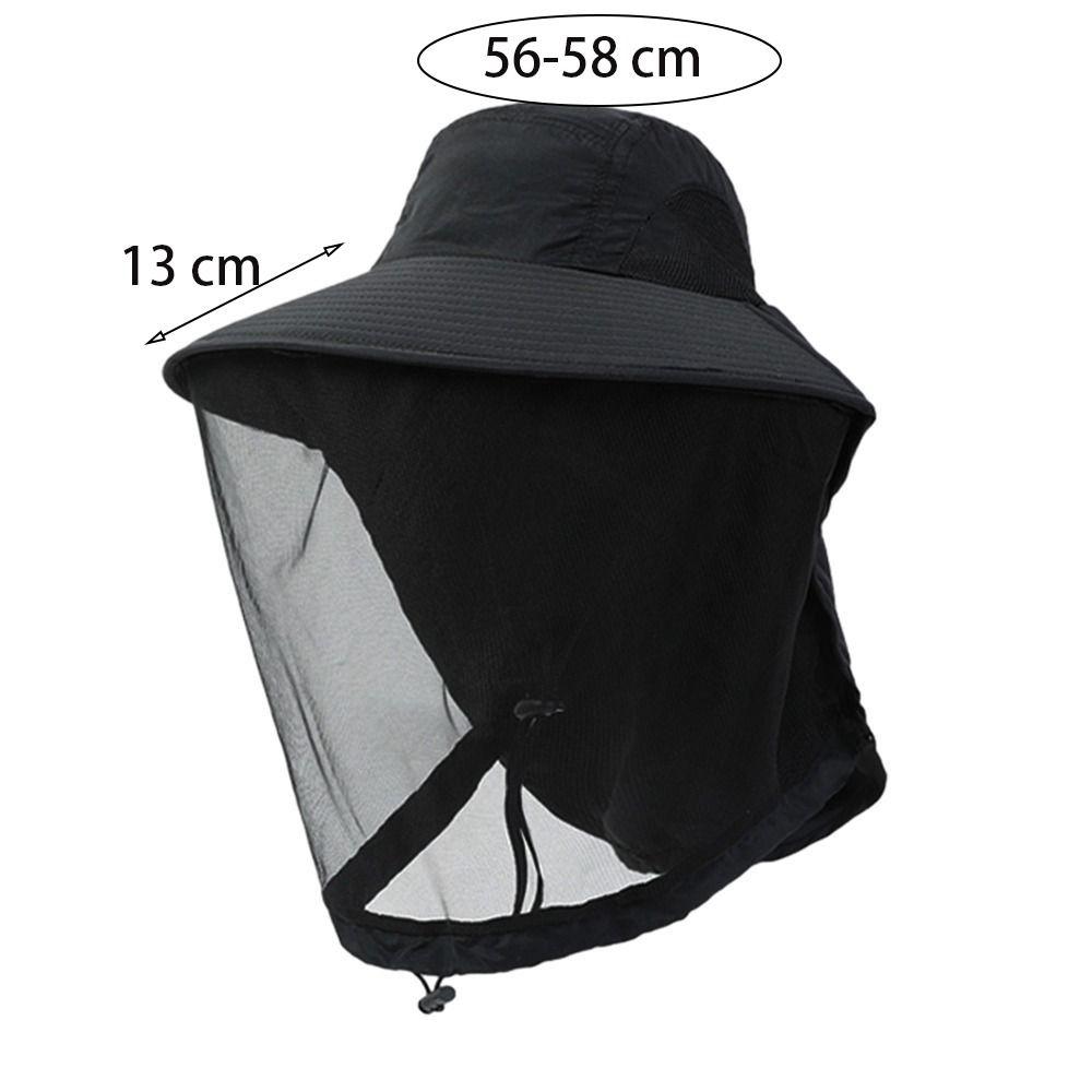 Outdoor Sunscreen Summer Mosquito Hat Foldable Bucket Hat Fishing Sun Cap Camping Hiking