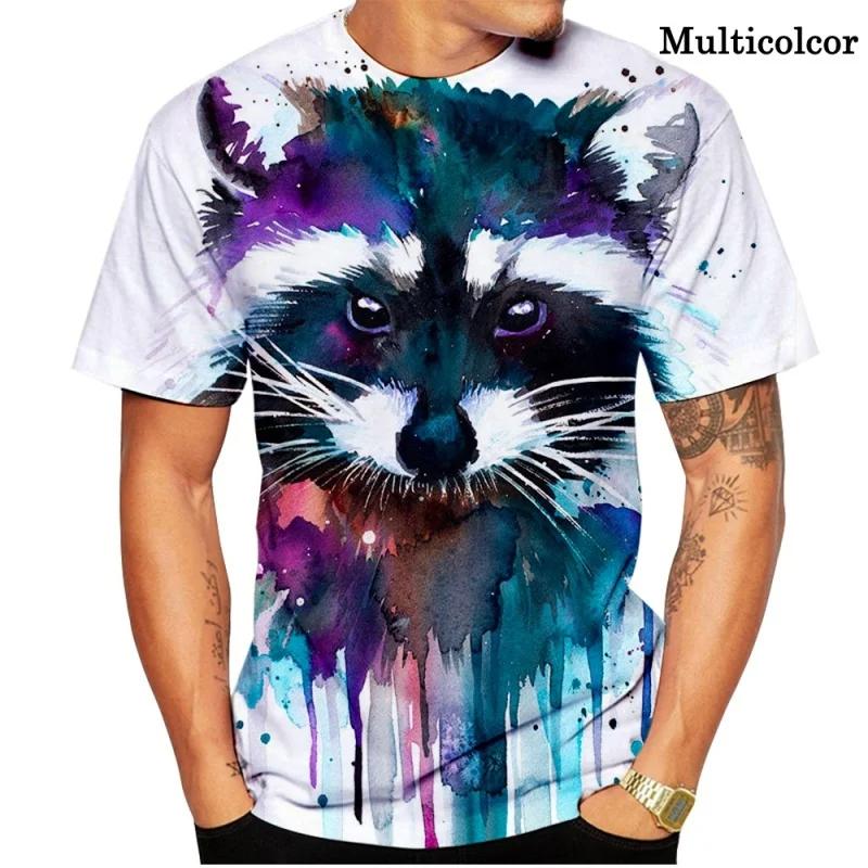 Funny Fitness Raccoon Pattern T-shirt 3D Print Men/Women Fashion Harajuku T-shirt Summer Short Sleeve Oversized Tops