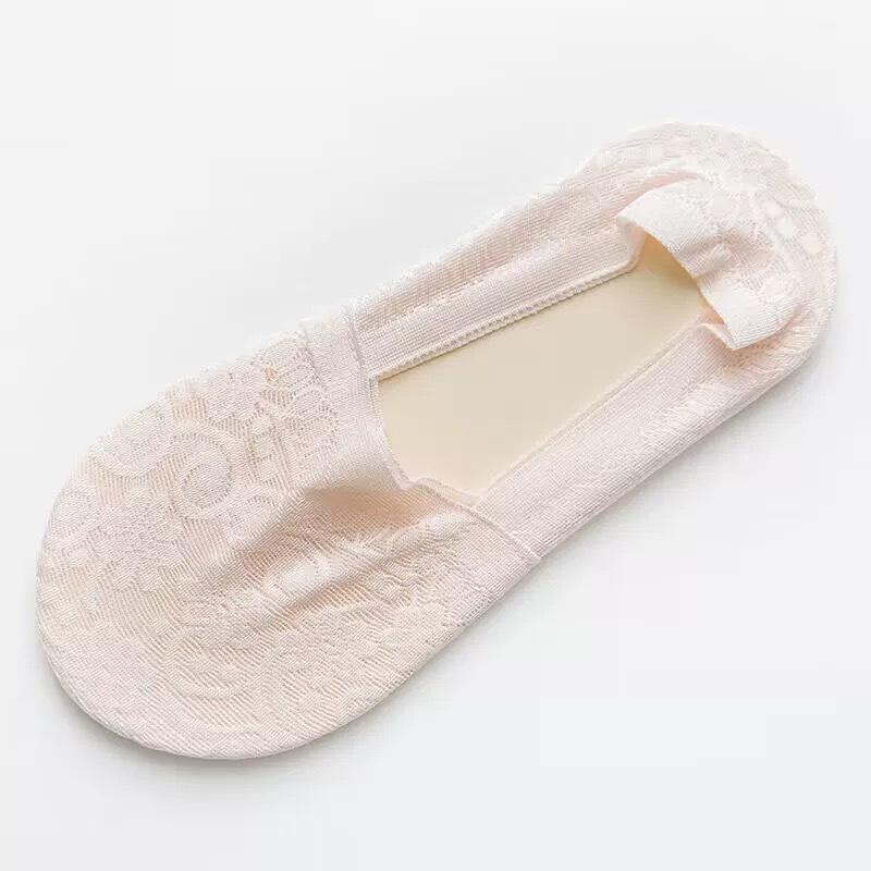 

Женские дышащие жаккардовые кружевные носки-лодочки на весну/лето - Влагоотводящие, Тонкие, Низкие, Нескользящая пяточная вставка, Невидимый дизайн Simple white card