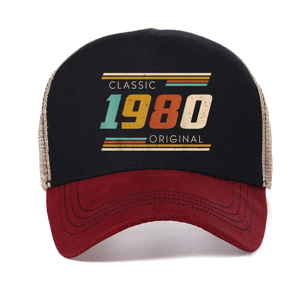The Perfect Summer Gift - Classic 43Rd Birthday 80S Print Mesh Baseball Cap Women'S Vintage 43Rd Birthday Caps Summer Sun Hats