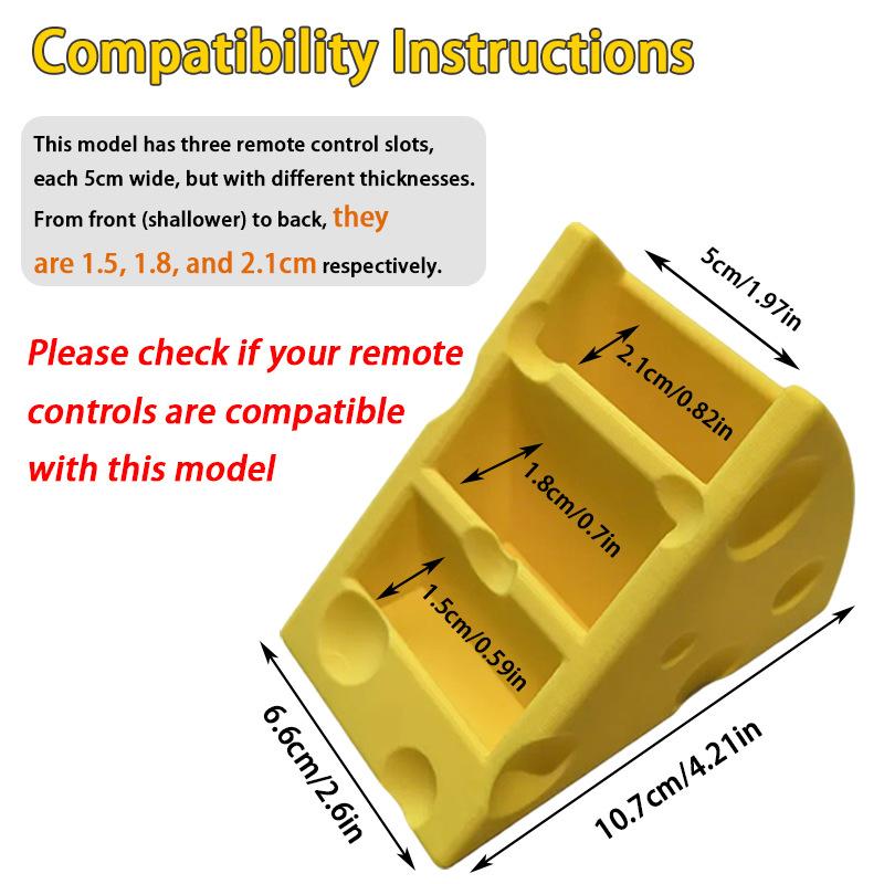 §Sundries Organizer Cheese Remote Control Storage Box 3 Grids Creative Pen Holder Save Space Desktop Storage Rack Bedroom