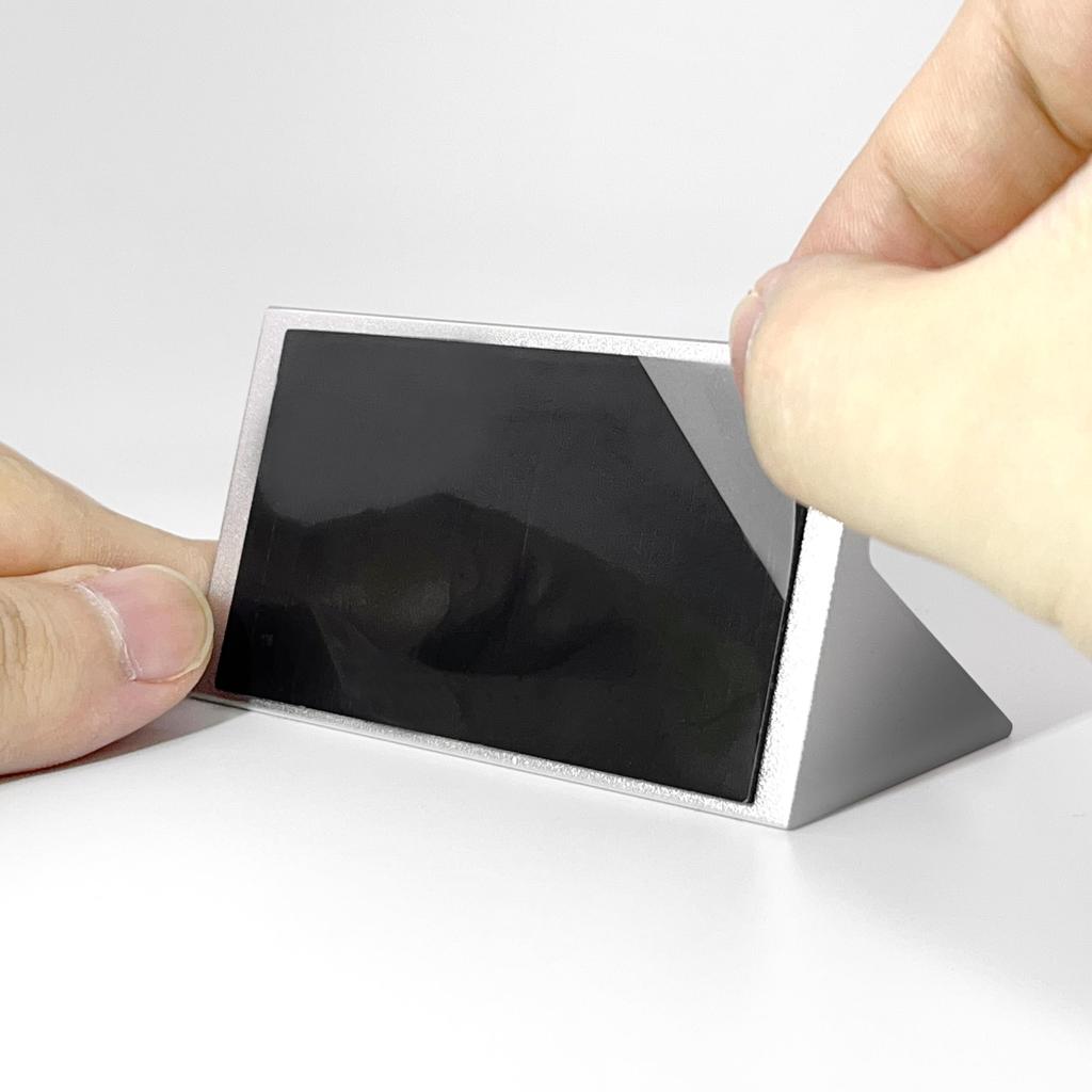 Premium Aluminum Business Card StandHolder - Simple & Modern Design Fits Brochures & Menus Ideal for Offices, Reception Desks, Restaurants, and