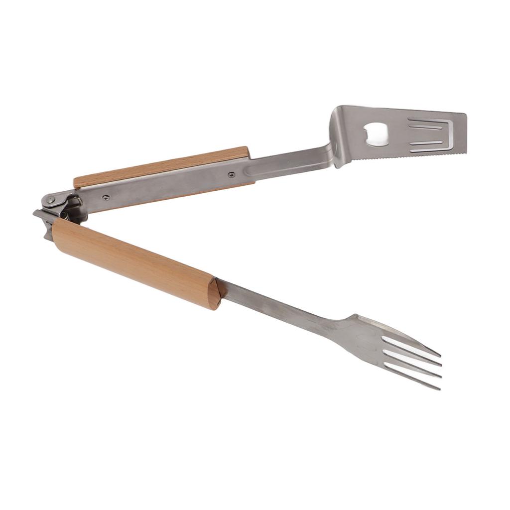 Grill Spatula Fork Tongs Durable Stainless Steel Food Tongs Multifunctional Long Handle Buffet