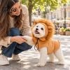 Soft Polyester Dog Pullover Lion Mane Costume, Costume Fleece Sweater Set, Adjustable Chin Small Cord, 3D Ears Hood, Halloween Cosplay for Pug Pitbull