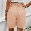 Women's Loose Casual Pants Button -Color High Waist Straight Shorts