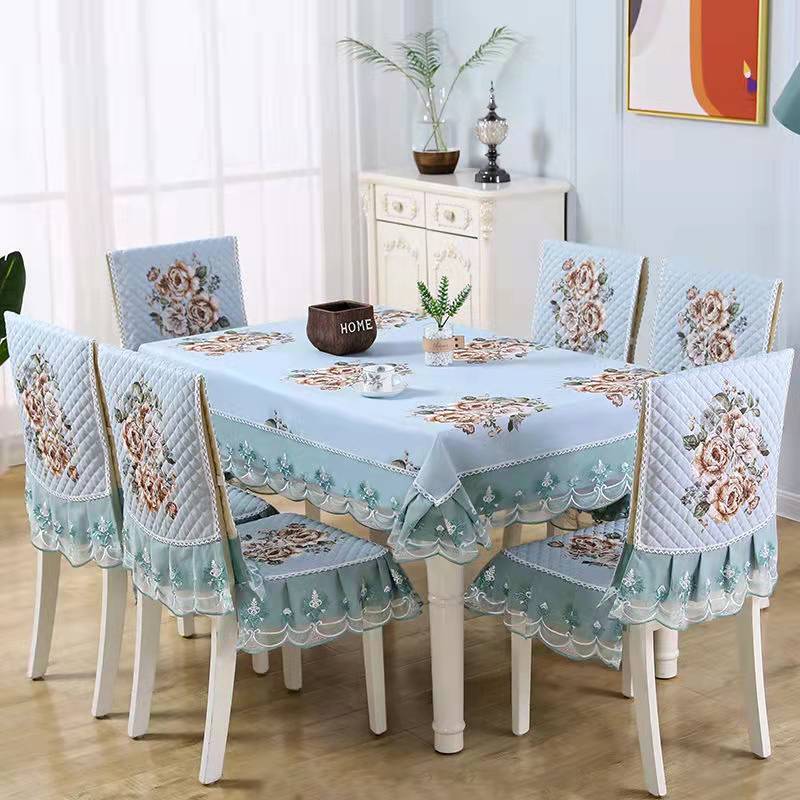 Household Lace Cotton Tablecloth Minimalist Modern Dustproof Tablecloth Chinese Style Machine Washable Cover Cloth 1pcs