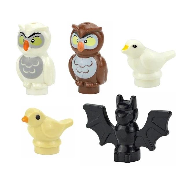 MOC Animals Building Blocks Flamingo Swan Otter Cat Dog Pug Chick Duck Eagle Sheep Owl Rabbit DIY Model Brick Toys for Children