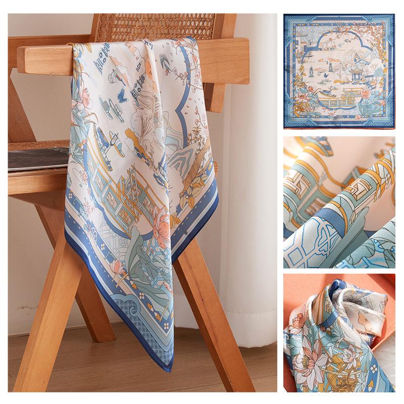 Autumn new mulberry silk silk scarf women s high-end sense light luxury Mother s Day gift for mother scarf decorative scarf women 53*53cm