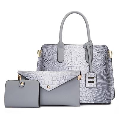 Retro Luxury Women's Handbag Fashion Crocodile Pattern Large Capacity Tote Bag European and American Street Trend Shoulder Bag Women