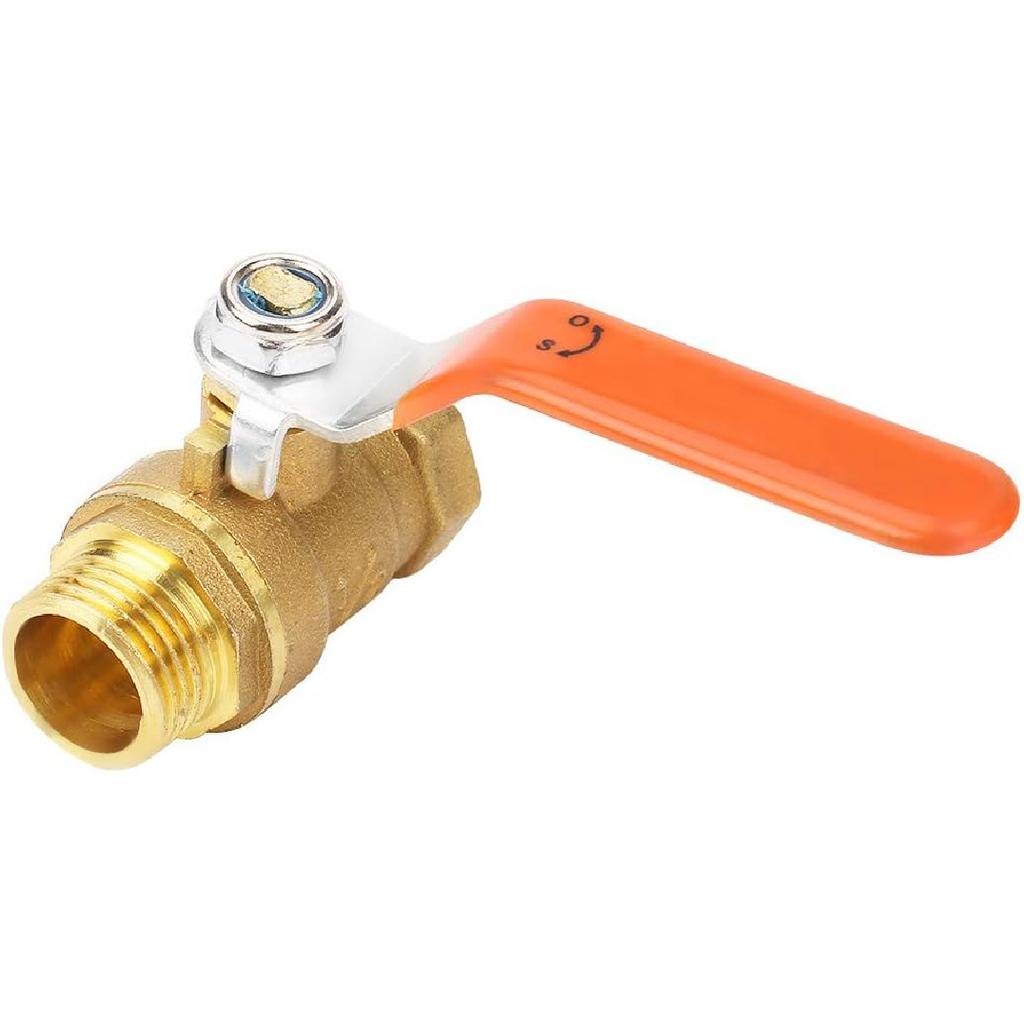 Ball Valve Dual-direction Water Valve DN15 1/2-Inch Male and Female Thread Brass Pipe Valve with Lever Handle