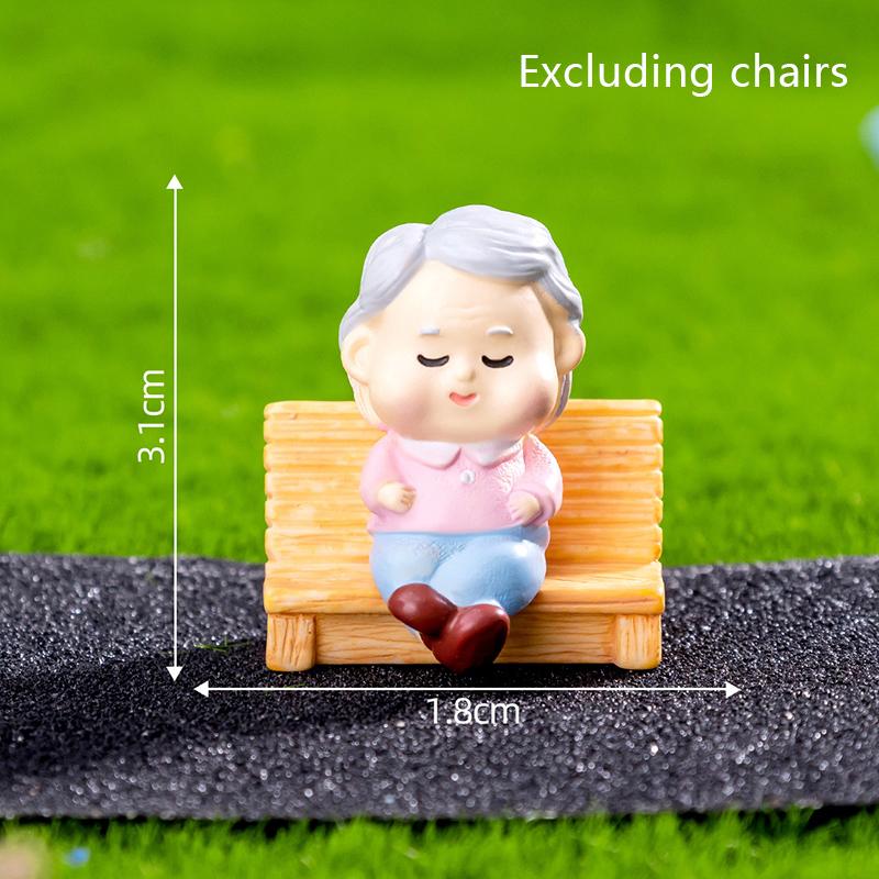 Mini Proposal Grandpa Grandma Figurines Landscape Decoration Car Dashboard Home Ornaments Gift