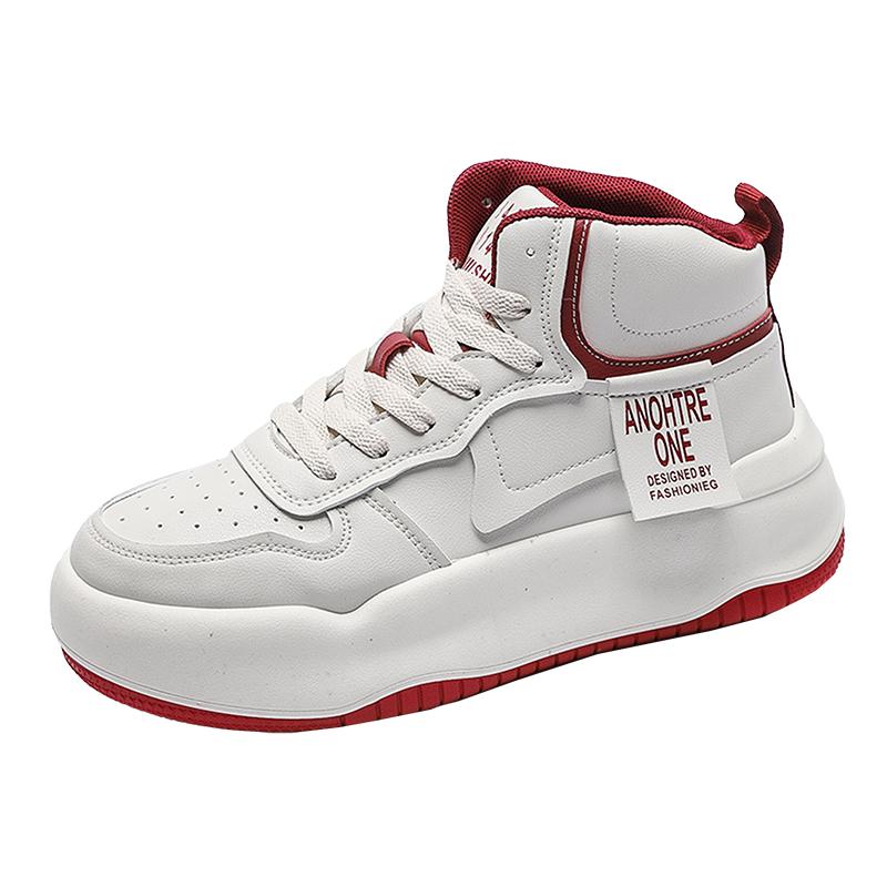 

Женские теннисные кроссовки, легкие дышащие повседневные кроссовки из искусственной кожи, женские ботинки на платформе со шнуровкой 40 красный/белый