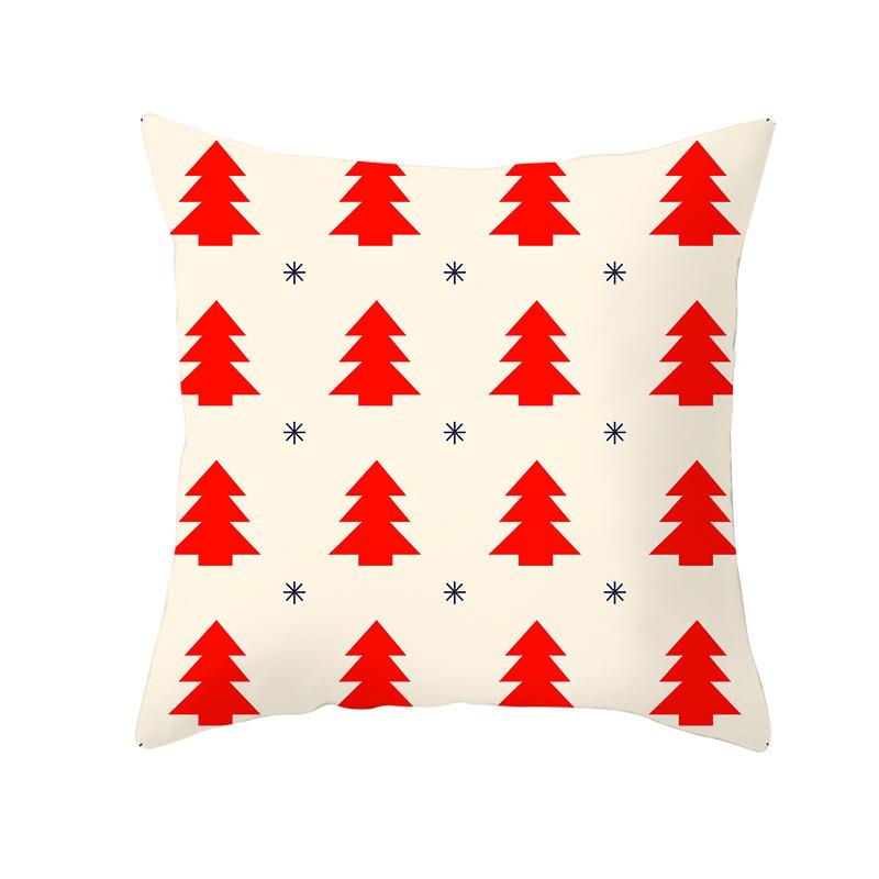 

Red Christmas Peach Skin Printed Pillowcase New Wish Homewares Sofa Pillowcase 45 * 45Cm (without pillow core)