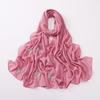 Malaysia Scarf Pearl Silk Headscarf Islamic Clothing Turbans Satin Hijab  For Women