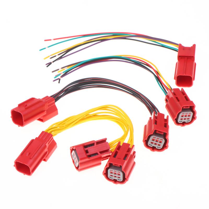 Motorcycle OBD Diagnostic Plug Durable Metal Pins Fuel Injection Tester Adapter 2Pcs DJ7065Y-0.6-11/21 for Frequent Shop Use