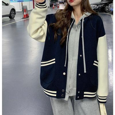 Korean Version Baseball Jackets for Women Spring and Autumn Couple Outfits, Ins Trendy Harajuku Style Streetwear Jacket Clip Overcome