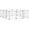 Vidaxl Pet Cage with Gate, 12 Panels, Black, 35X35 Cm, Steel