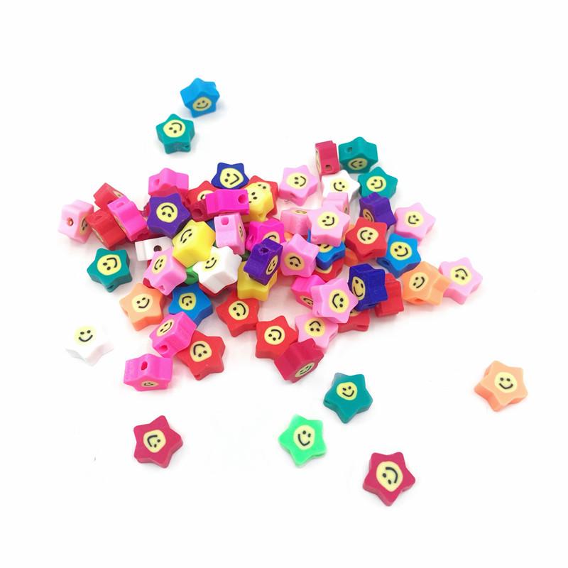 Colorful Fruit & Smiley Face Polymer Clay Beads Bracelet DIY Jewelry Accessories