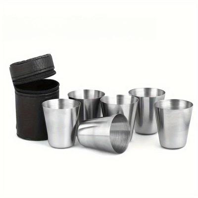 Edelstahl 30ml Tragbarer Outdoor-Weinbecher - Verdickt, Einwandig, Praktisch für Kalte Getränke oder Baijiu