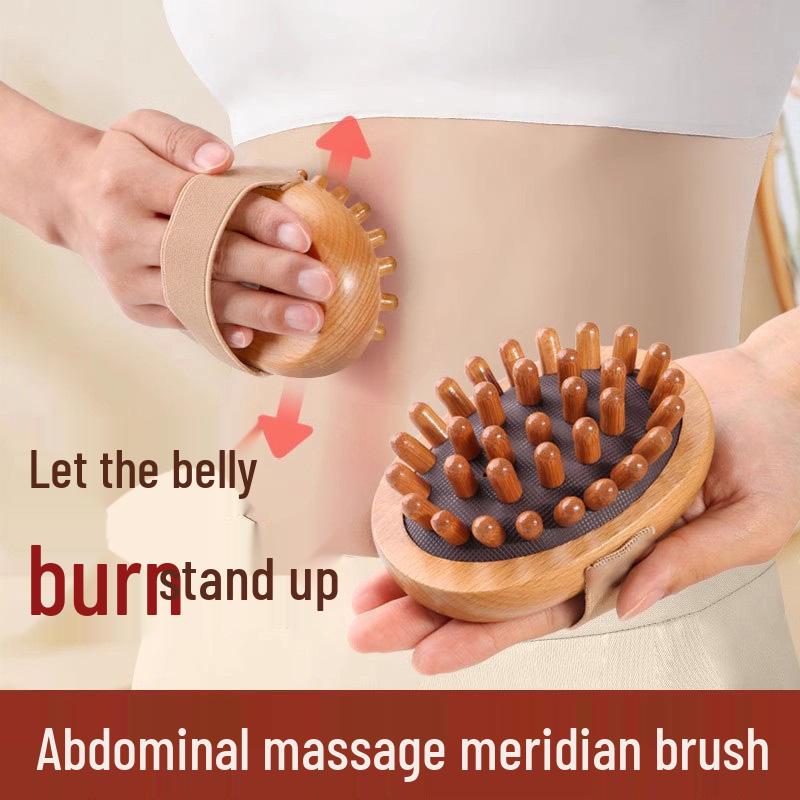 Universal Slimming Gua Sha Massager: Body & Legs Wooden Brush with Therapy Comb and Soft Cushion