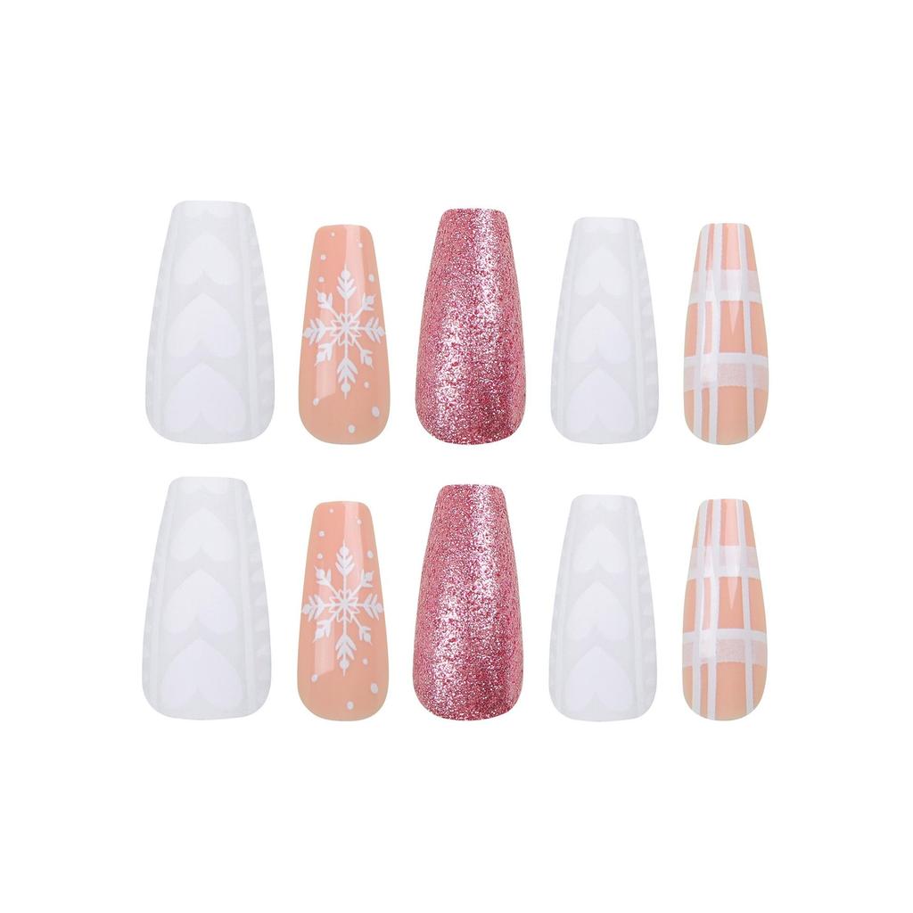 Christmas Glitter False Nails & Removable Nail Art Stickers