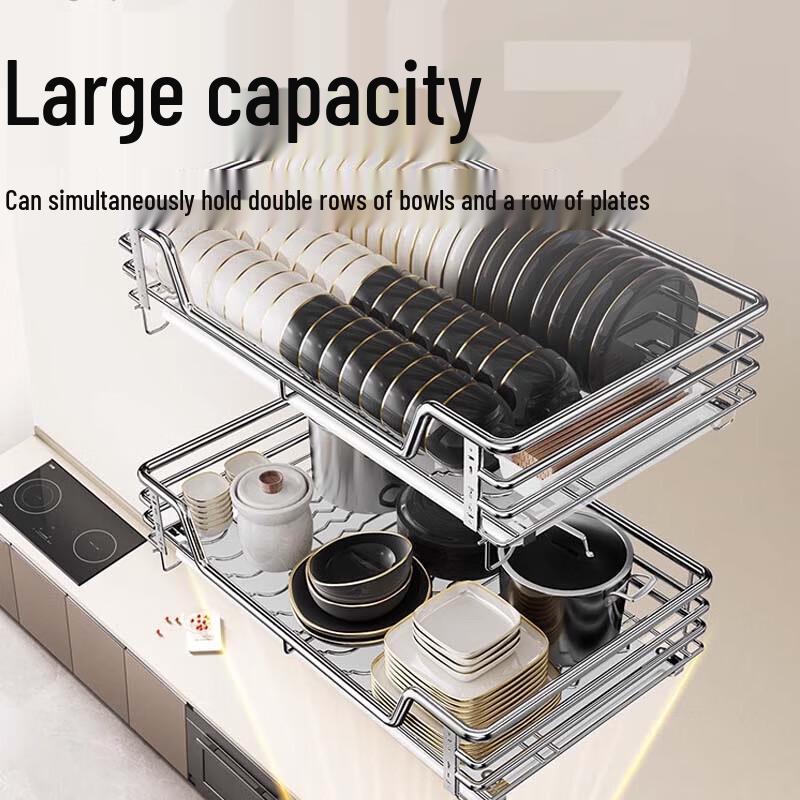 Beifu Stainless Steel Double-Layer Cabinet Dish Rack