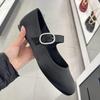 Sheepskin version~ 2025 new rhinestone leather soft-soled single shoes women's round head flat-soled ballet shoes Mary Jane ladyshoes
