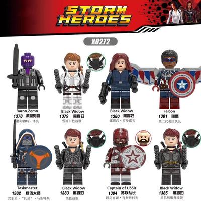 Marvel Super Heroes Minifigures Black Widow Captain of Ussr Falcon Taskmaster Compatible Avengers Building Blocks Toys
