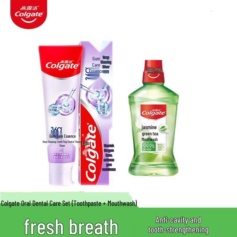 Colgate Deep Clean Toothpaste & Jasmine Green Tea Mouthwash Oral Care Set