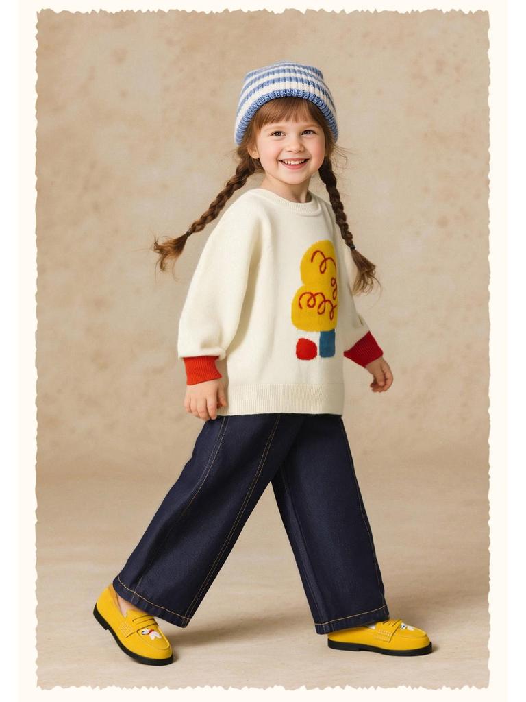 2025 Autumn Korean Style Kids' Casual Loose-Fit Jeans