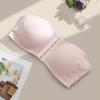 Damskie Biustonosze Plus Size Bez Ramiączek Zapięcie z Przodu Połowiczny Push-Up Biustonosz Bandeau Bezprzewodowy Bralette dla Dużego Biustu
