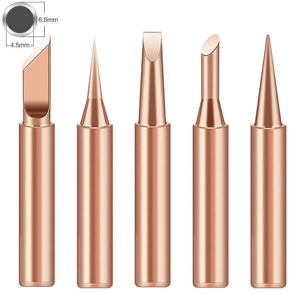 5 Pieces Set Soldering Irons Inside Hot Pure Copper Soldering Iron Head Set Electric Tip Soldering Iron Tip Electrical Work