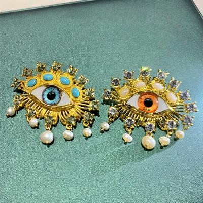 Baroque Luxury Beautiful Sparkling Devil Eyes Design MenS WomenS Brooch PinsJewelry Accessories Couples Surprise Party Favors