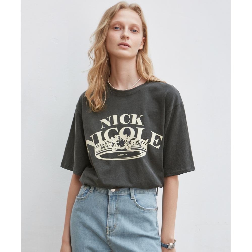 

NICKNICOLE NICOLE RING VINTAGE HALF TEECHARCOAL