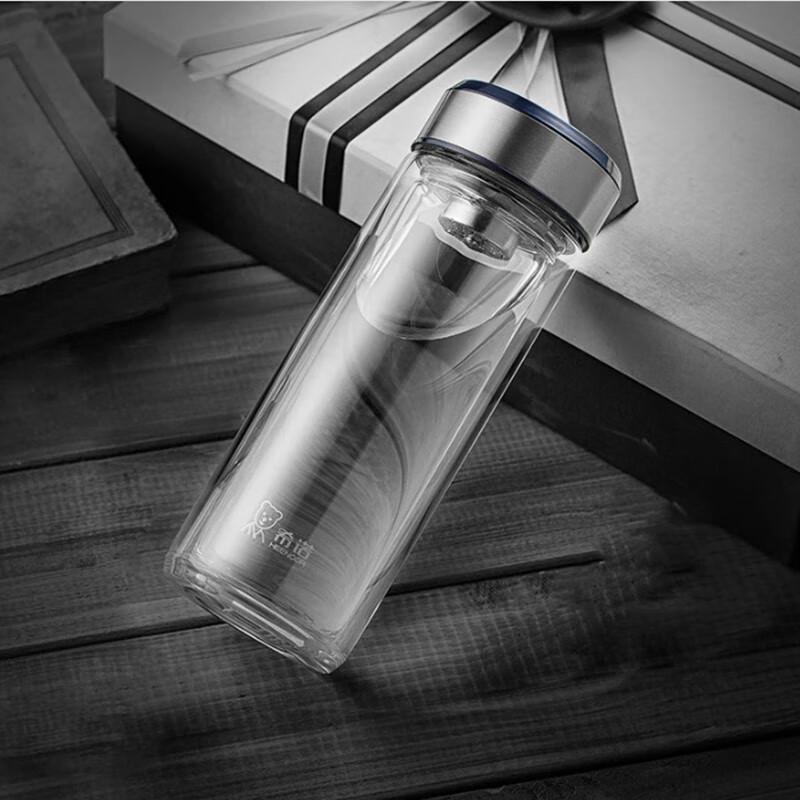 Heenoor Double-Layer Glass Water Bottle with Tea Infuser