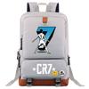 Cristiano Ronaldo Printed Youth School Backpack Teenagers Durable Oxford Fabric Breathable Padded Straps Unisex Travel Bag