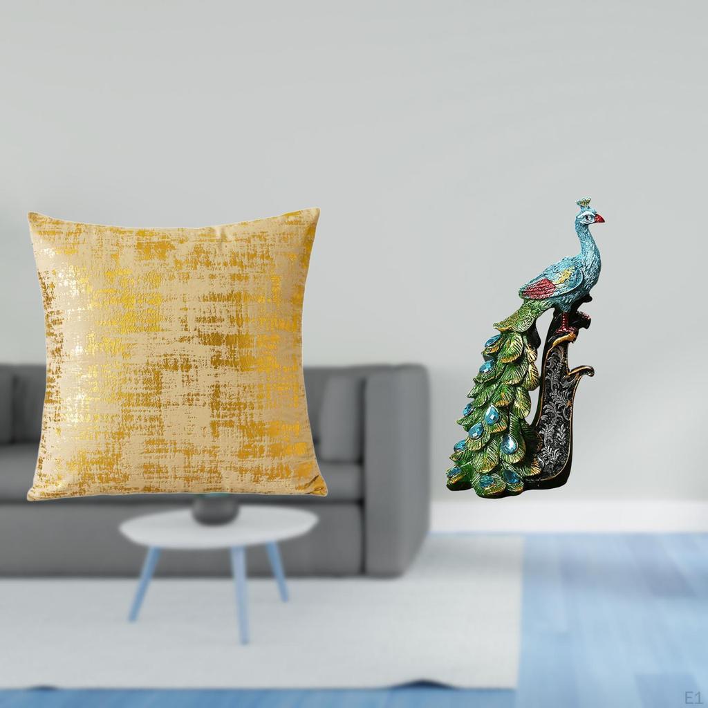 Elegant Peacock Cushion Cover Sculpture for Living Room Office Bedroom Dorm Car Tabletop Ornament