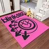 Blink-182 Logo Rosa Teppich geeignet als rutschfeste Matte für das Wohnzimmer oder Schlafzimmer Sofa
