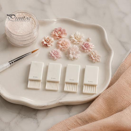 Nail Art 3D Flower Mold 4Pcs/Set Clay Gel Ball Maker Tools, Polymer Roller, 2mm 3mm 4mm 5mm Professional Tools Sphere Shaper, Bead Roller for Flowers,